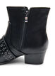 Bottine en cuir avec bride et clous, Noir, Packshot image number 4