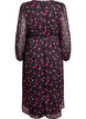Robe en mousseline &agrave; imprim&eacute; floral et manches longues, Noir, Packshot image number 1