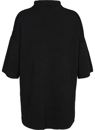 Robe en maille avec manches courtes, Black, Packshot image number 1