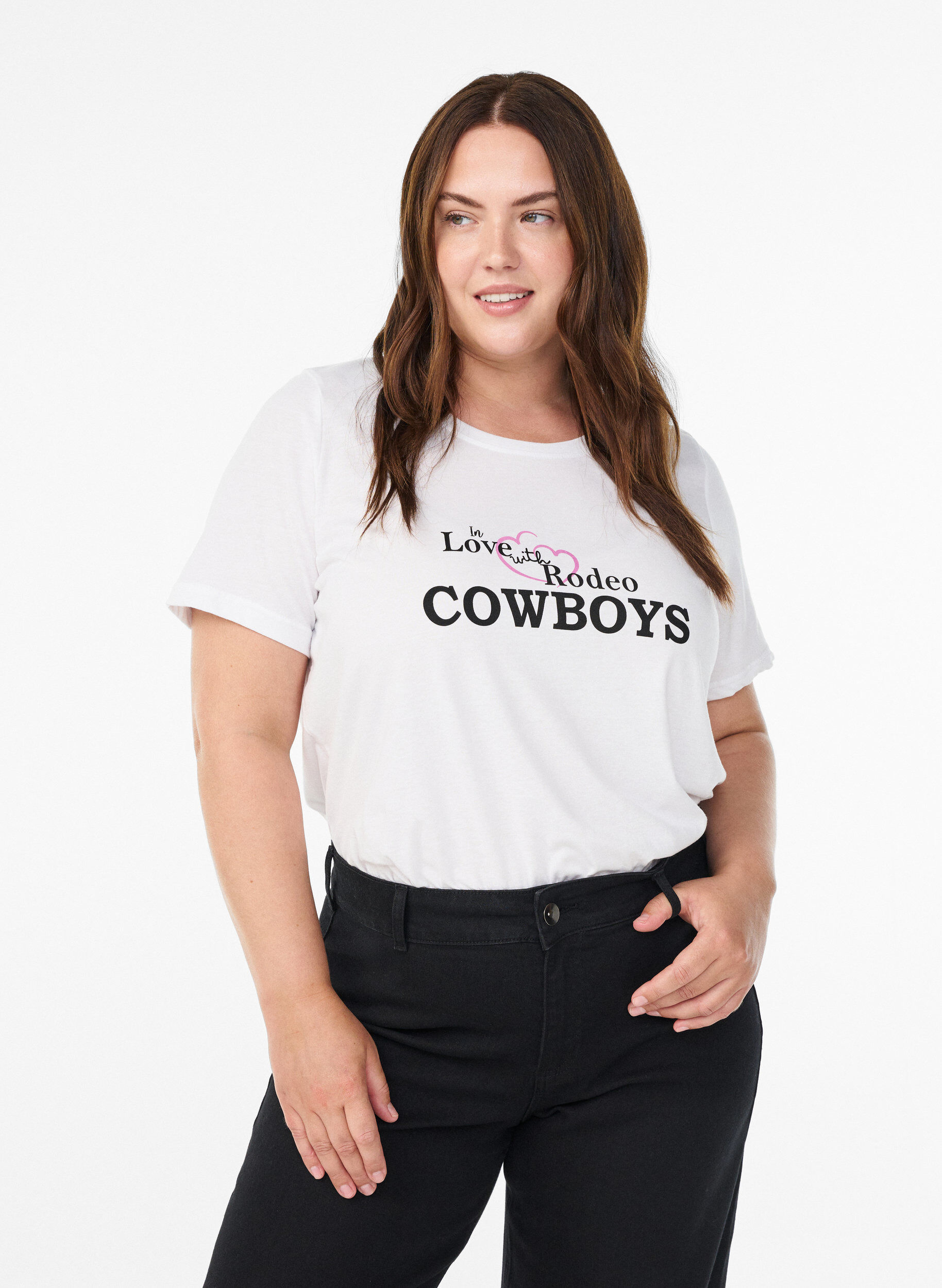 T-shirt imprim&eacute;, Blanc, Model