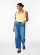 Haut basic uni en coton, Jaune clair, Model image number 1