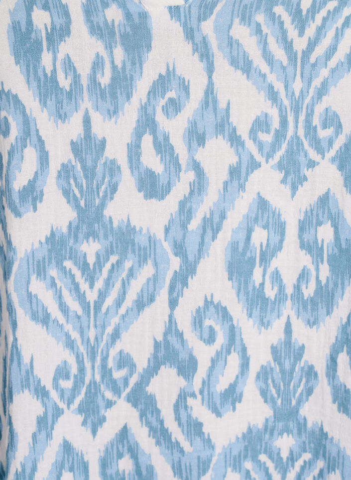 Robe courte &eacute;vas&eacute;e en mousseline de coton, Vanille, Packshot image number 3