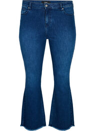 Jeans bootcut Ellen avec bord brut, Blue denim, Packshot