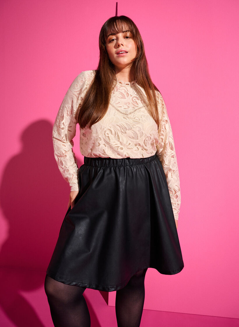 Chemisier à manches longues en dentelle, Champagne, Image image number 0