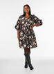 Robe fleurie en lin et viscose avec une taille empire, Noir, Model image number 1