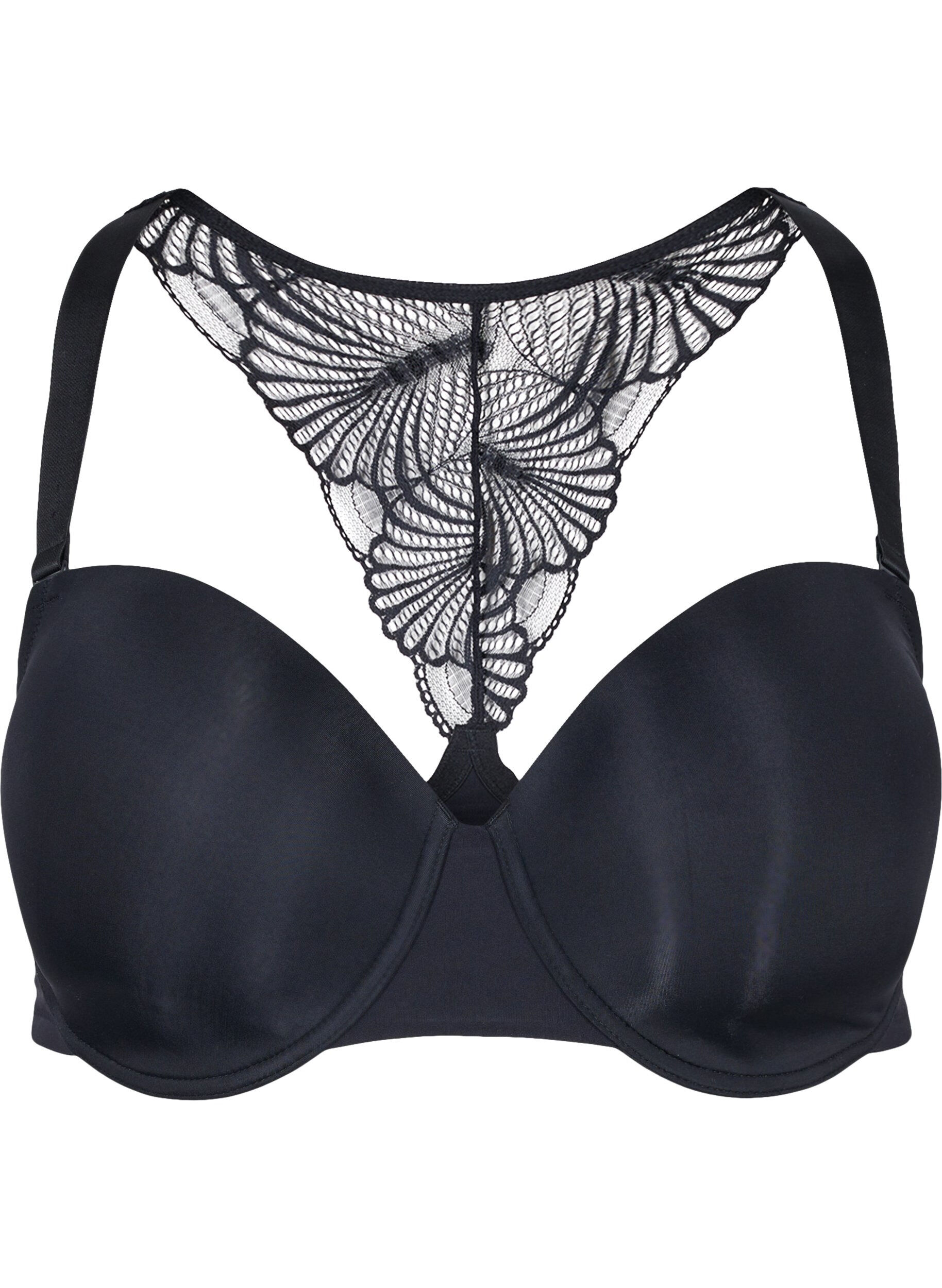 Zizzi Soutien-gorge &agrave; armatures avec dos en dentelle, Noir, Packshot image number 0