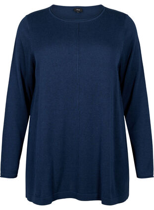 Blouse tricotée en mélange coton-viscose, Dress Blues, Packshot image number 0