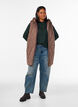 Gilet matelass&eacute; mi-long &agrave; capuche, Marron, Model image number 1
