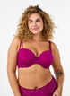 Soutien-gorge moulé avec dentelle, Bordeaux, Model image number 0
