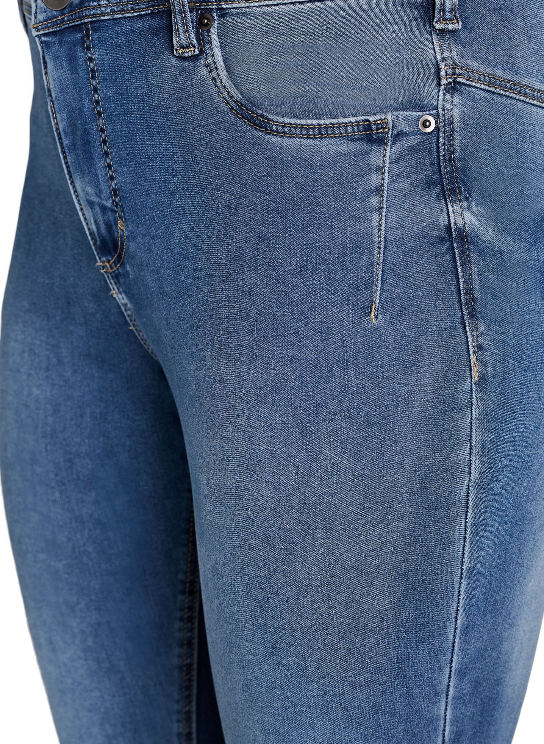 Zizzi Jean crop Amy avec d&eacute;tails zipp&eacute;s, Bleu, Packshot image number 2