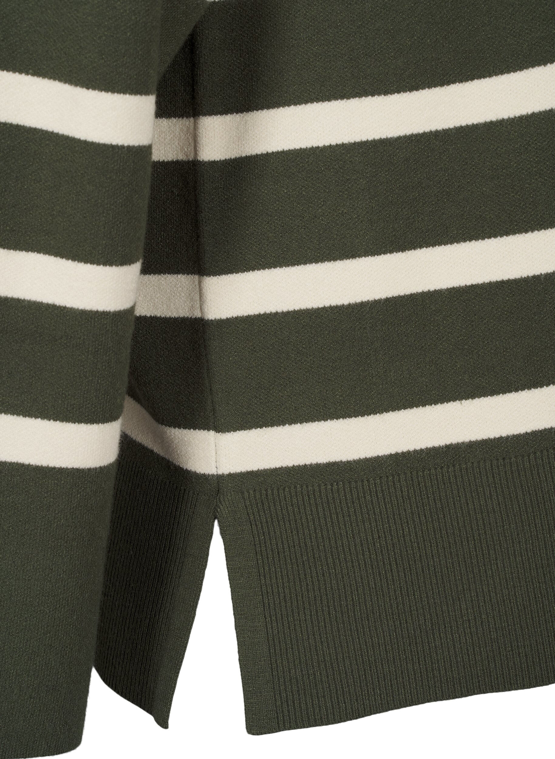Zizzi Chemisier en tricot ray&eacute; avec col rond, D. Bag Birch Stripe, Packshot image number 3