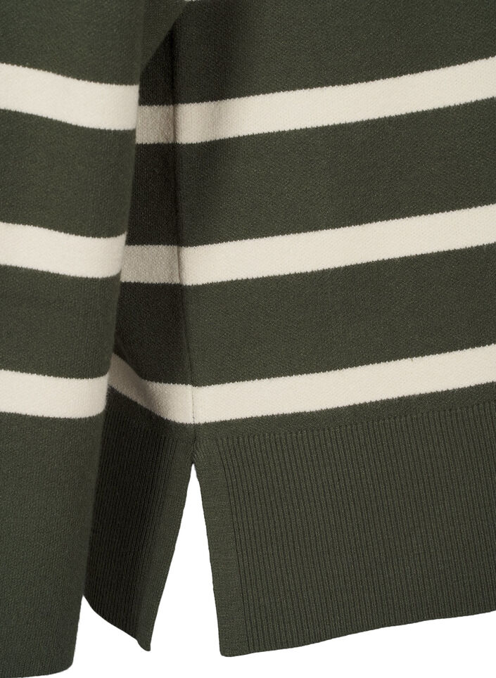 Chemisier en tricot rayé avec col rond, D. Bag Birch Stripe, Packshot image number 3