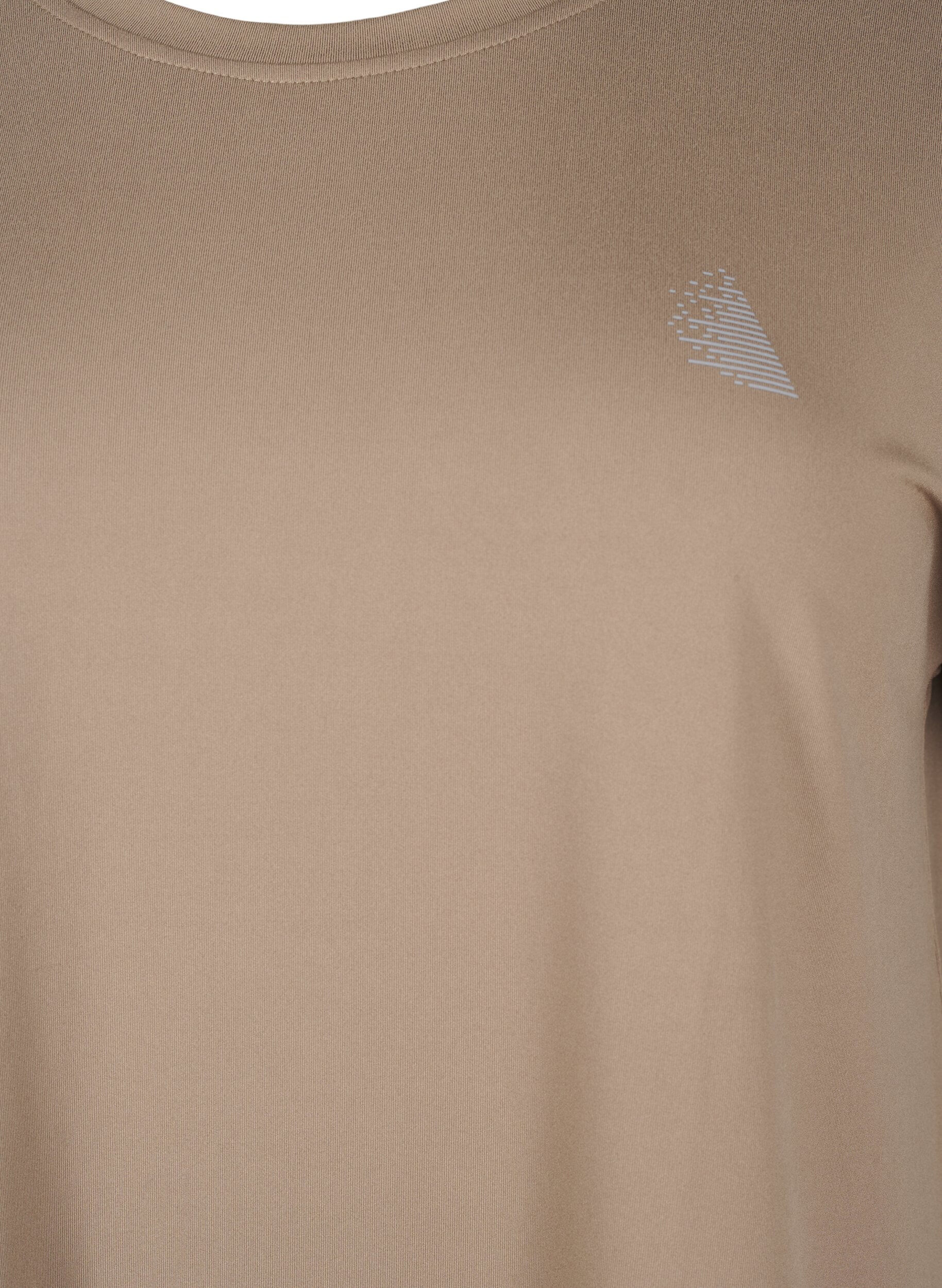 Zizzi T-shirt de sport uni, Beige, Packshot image number 2