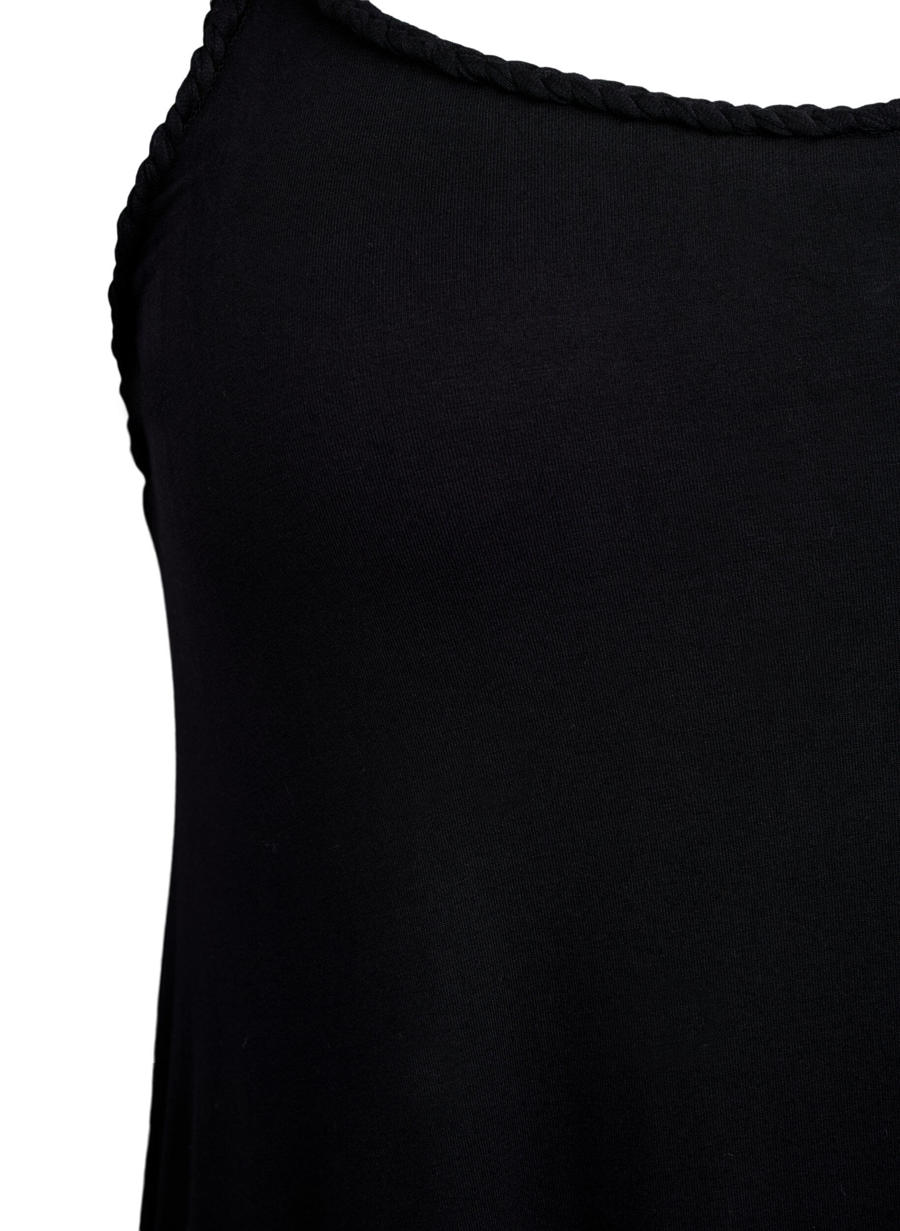Zizzi Robe de plage en viscose avec bretelles tress&eacute;es, Noir, Packshot image number 2