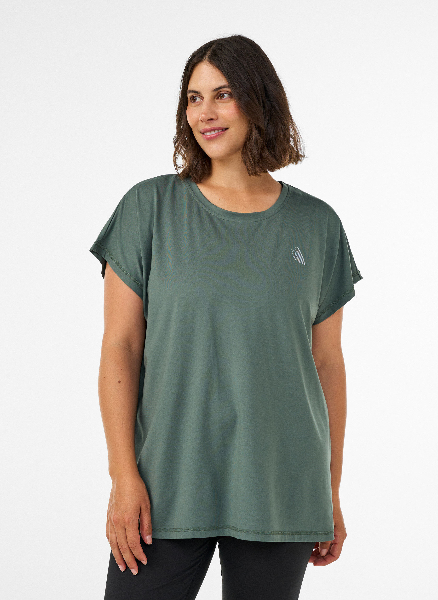 ZizziT-shirt de sport couleur unie, Vert, Model image number 0