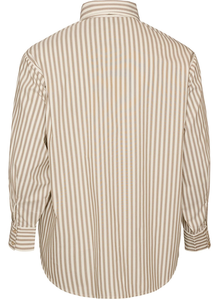 Chemise ray&eacute;e avec lien amovible &agrave; nouer, Beige, Packshot image number 1