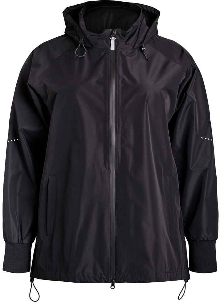 Veste de pluie avec détails réfléchissants, Noir, Packshot image number 0