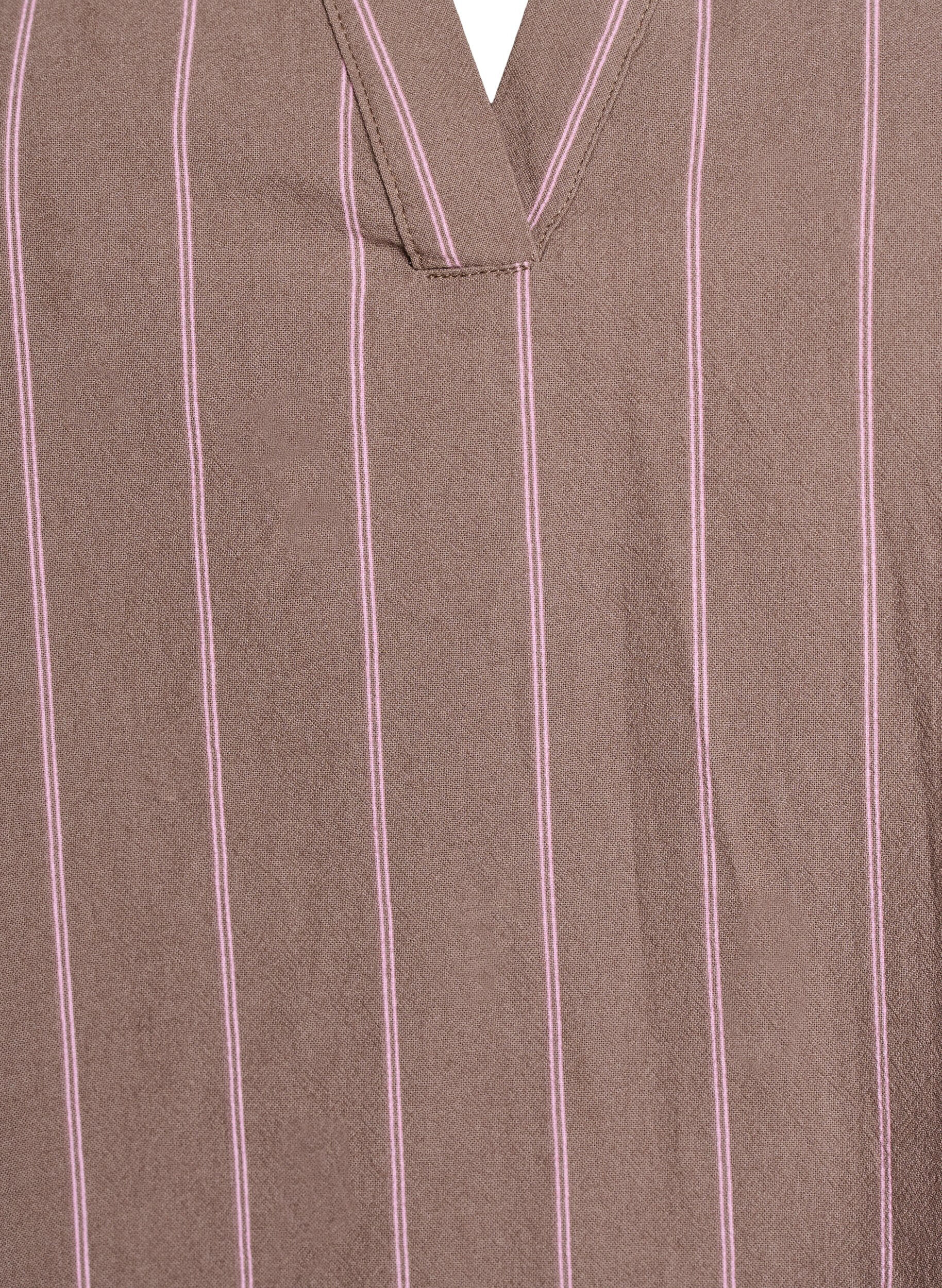 Zizzi Tunique avec col en V et volants, Marron, Packshot image number 2