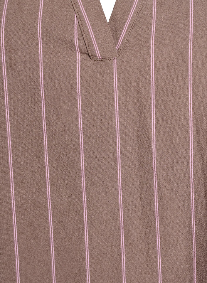 Tunique avec col en V et volants, Marron, Packshot image number 2