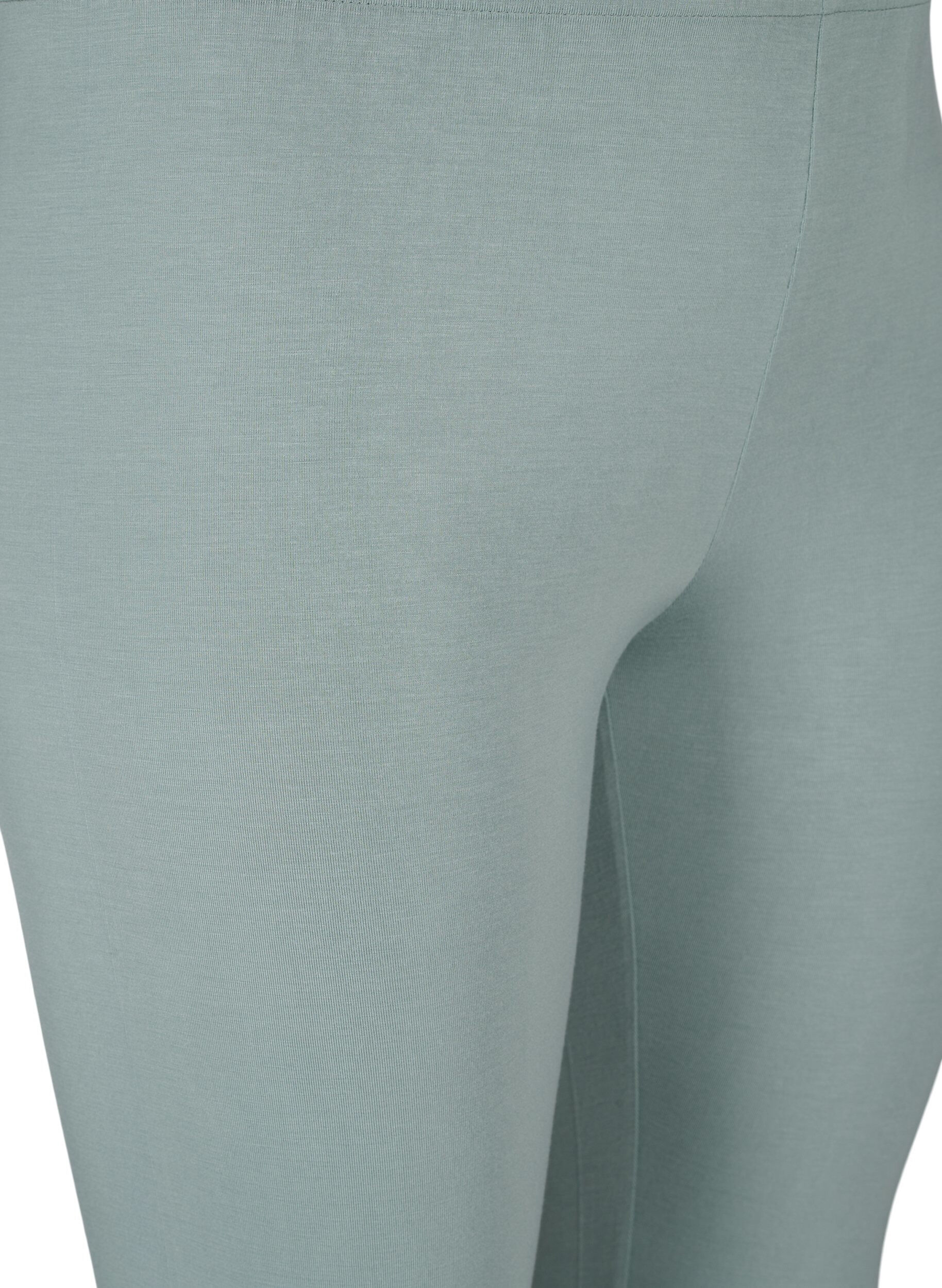 Zizzi Leggings basiques longueur 3/4 en viscose, Vert, Packshot image number 2