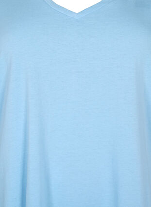 T-shirt à manches courtes avec col en V, Placid Blue, Packshot image number 2