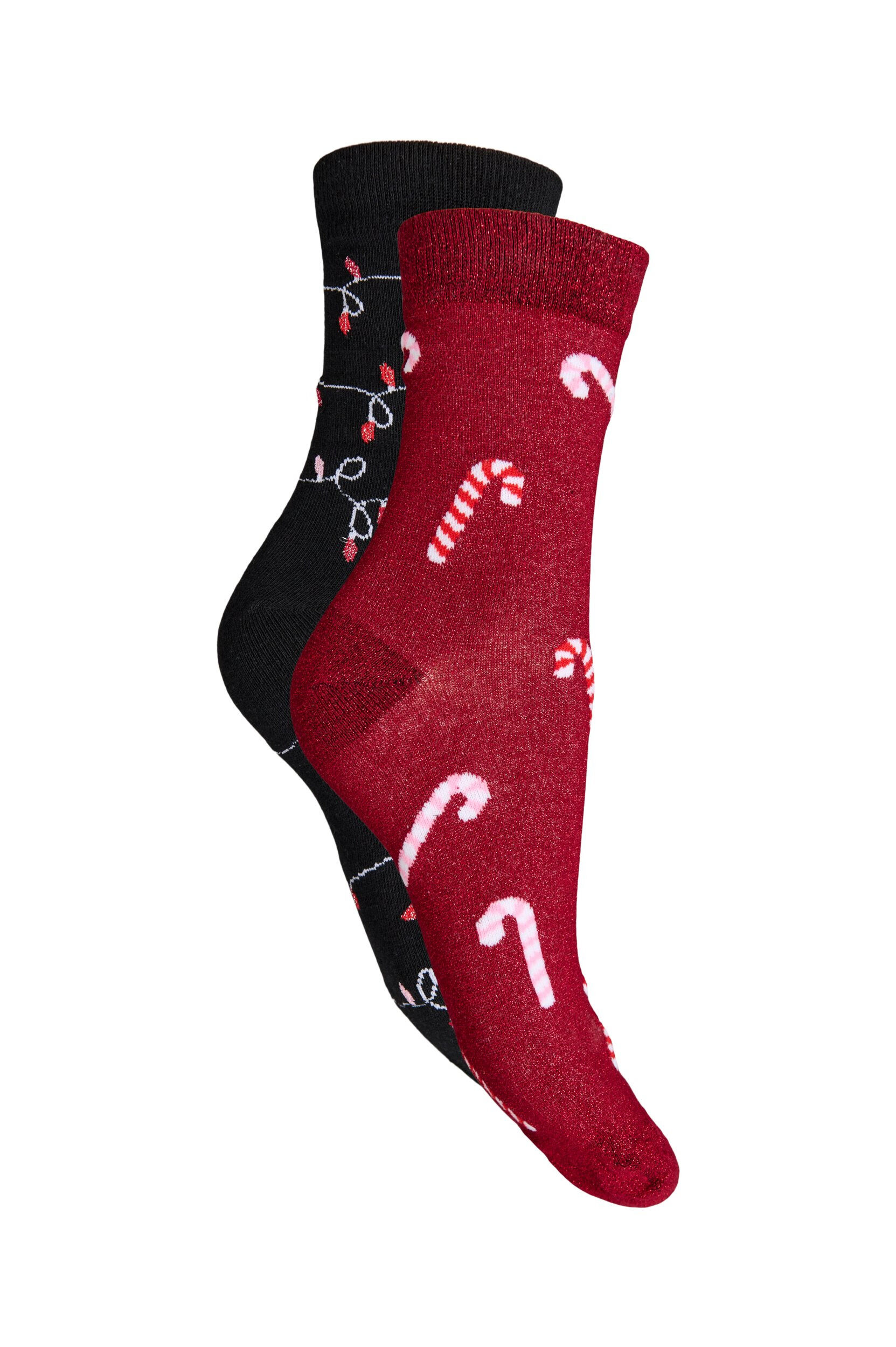 ZizziLot de 2 paires de chaussettes de No&euml;l, Rouge, Packshot image number 1