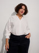 Chemise ample avec col en V, Blanc, Model image number 0