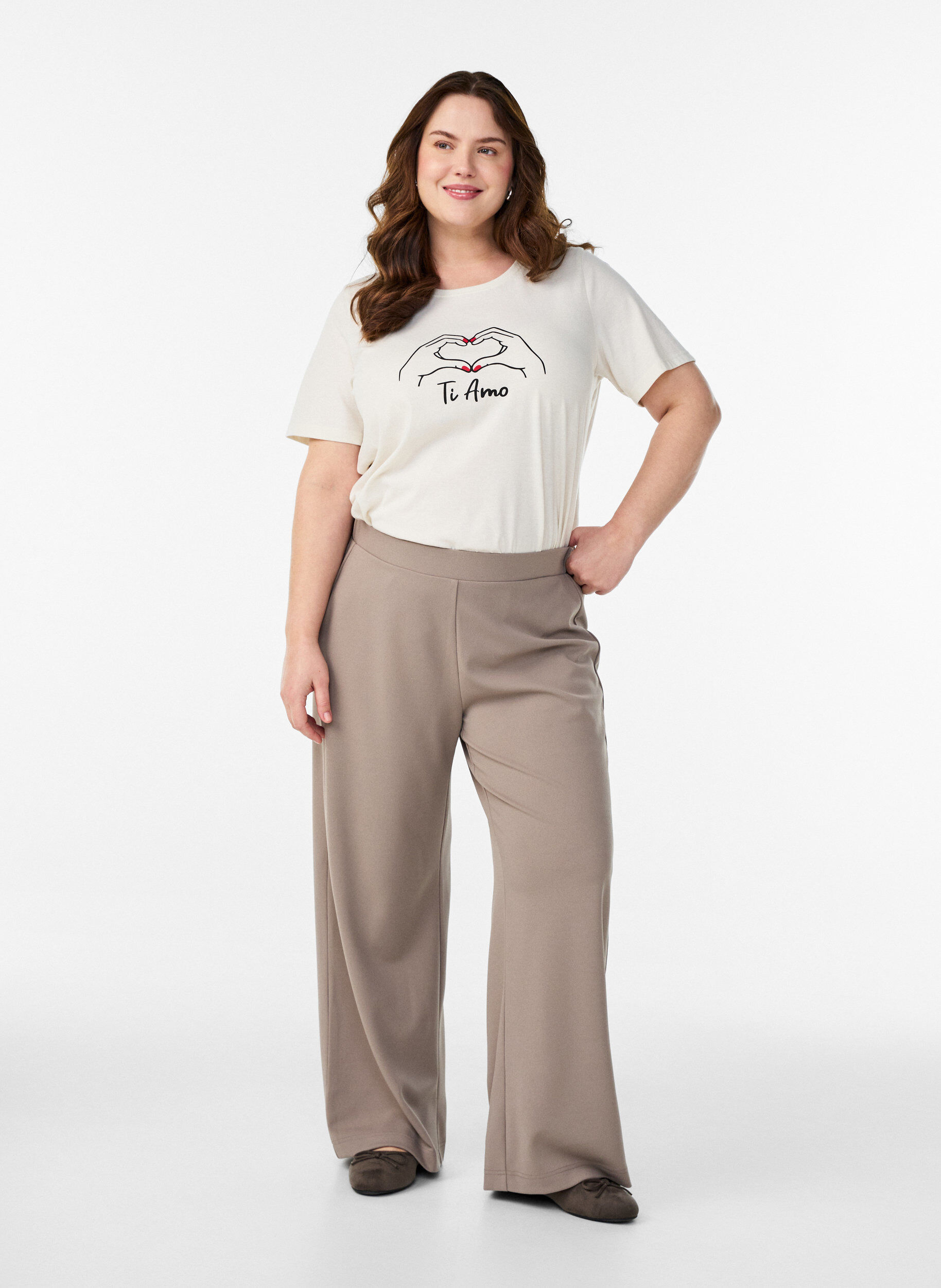 Zizzi FLASH - T-shirt imprim&eacute;, Blanc, Model image number 1