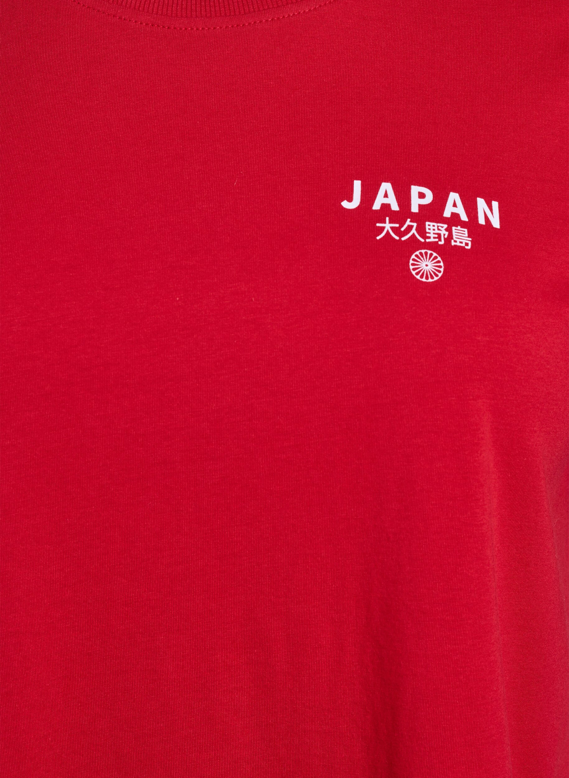 ZizziT-shirt avec imprim&eacute; de texte et col rond, Rouge, Packshot image number 2