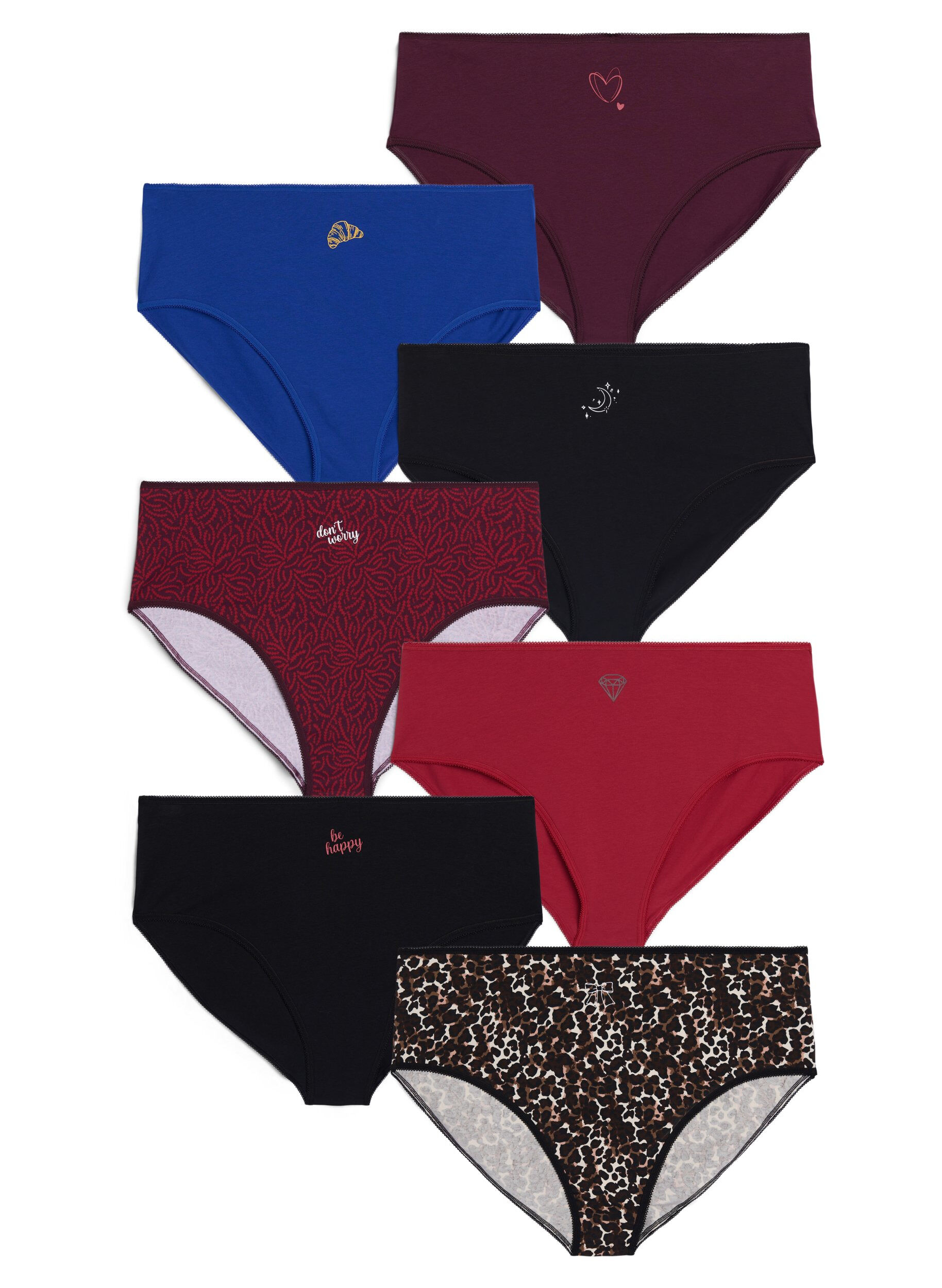 7-pack de culottes avec une taille standard