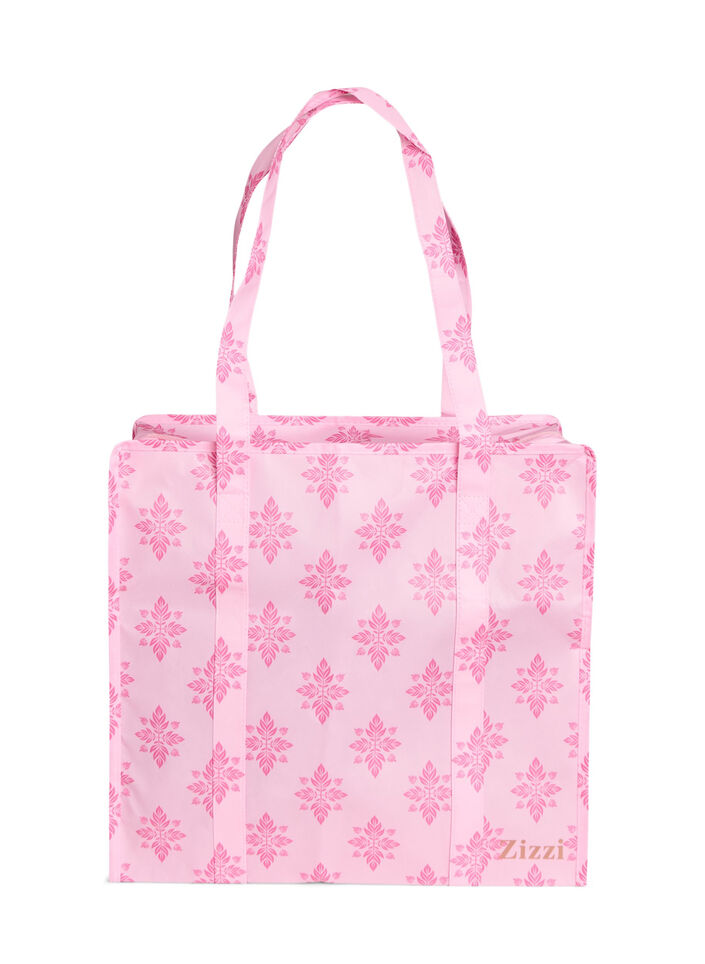 Sac de magasinage avec fermeture &eacute;clair, Rose, Packshot image number 0