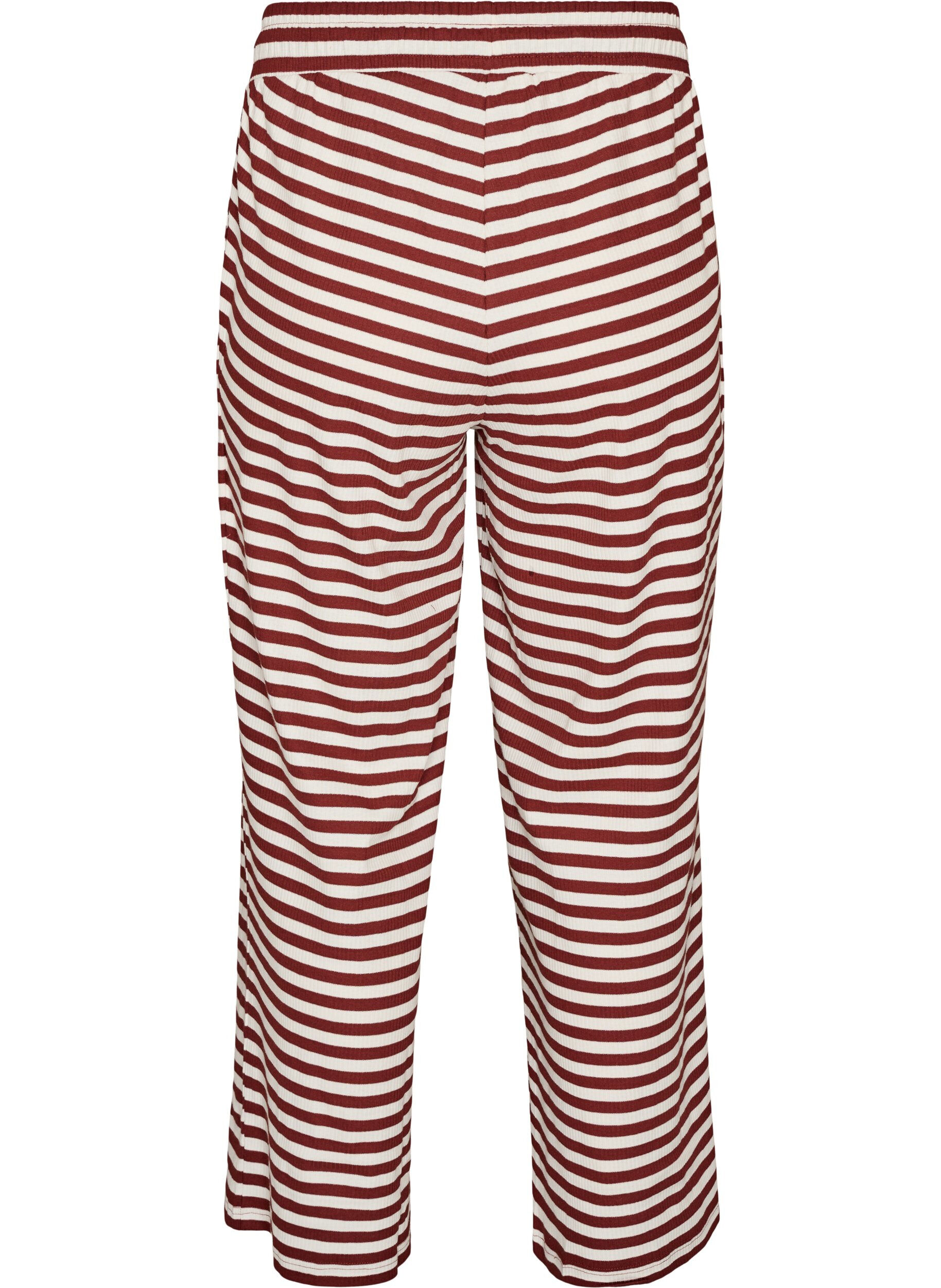 ZizziPantalon de pyjama ray&eacute; &agrave; taille haute et coupe ample, Rouge, Packshot image number 1