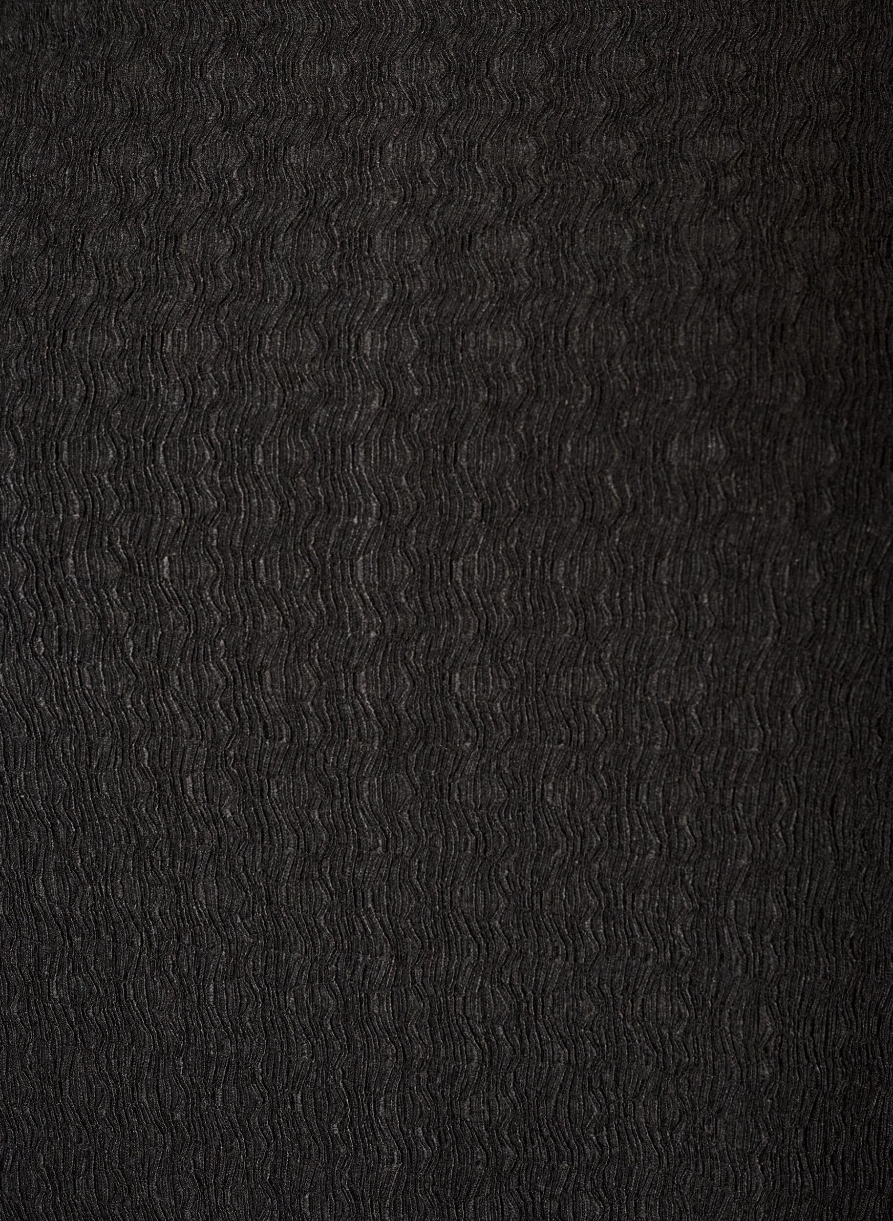 ZizziRobe midi avec une texture ondul&eacute;e et des manches longues, Noir, Packshot image number 2