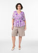 Chemise en mousseline &agrave; imprim&eacute; floral et manches courtes, Mauve, Model image number 1