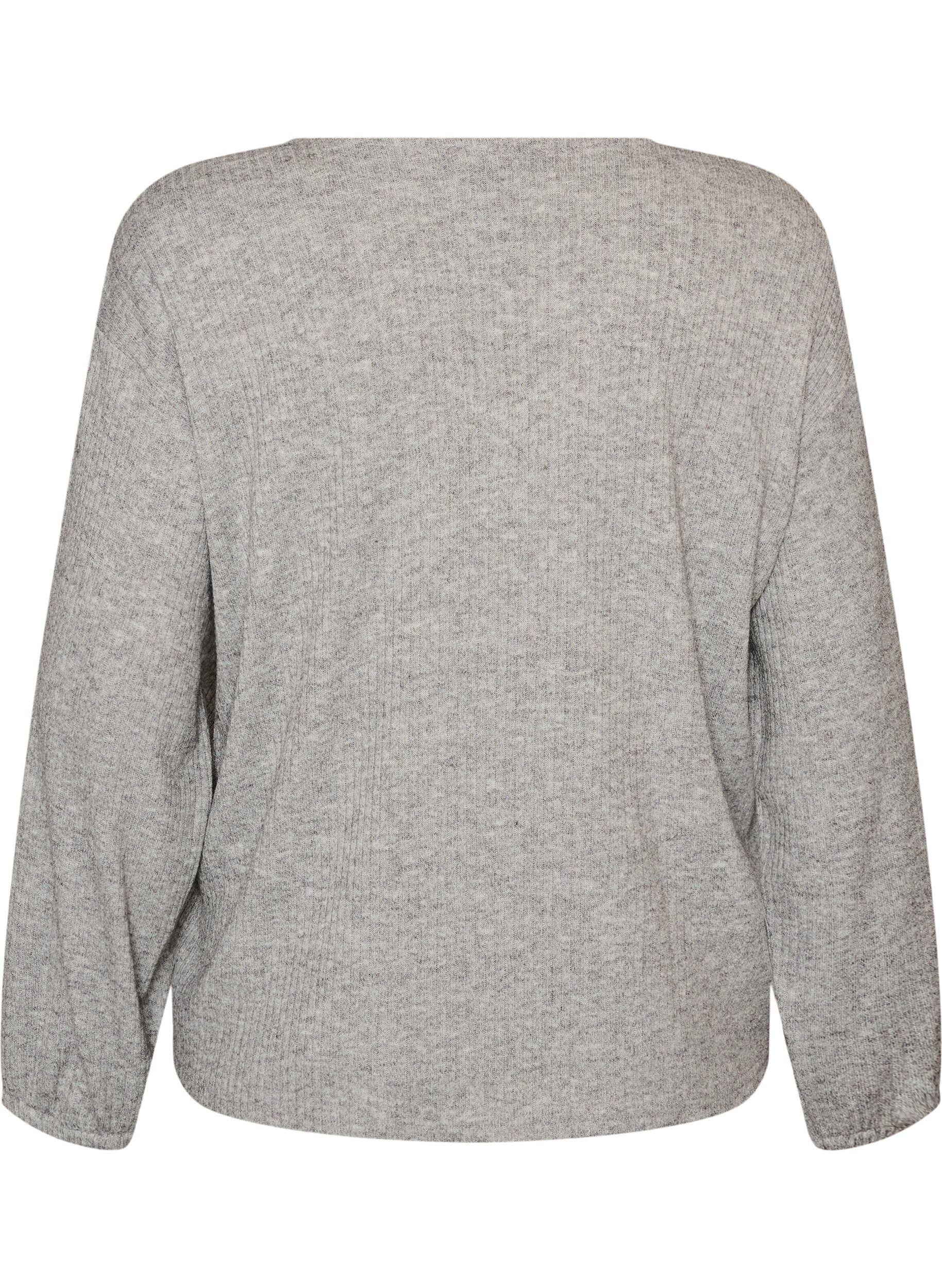 ZizziBlouse en jersey c&ocirc;tel&eacute; avec col en V, Gris, Packshot image number 1