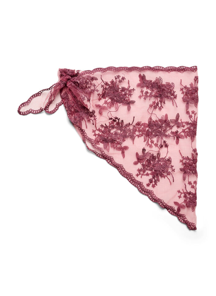 &Eacute;charpe triangulaire en dentelle, Bordeaux, Packshot image number 0