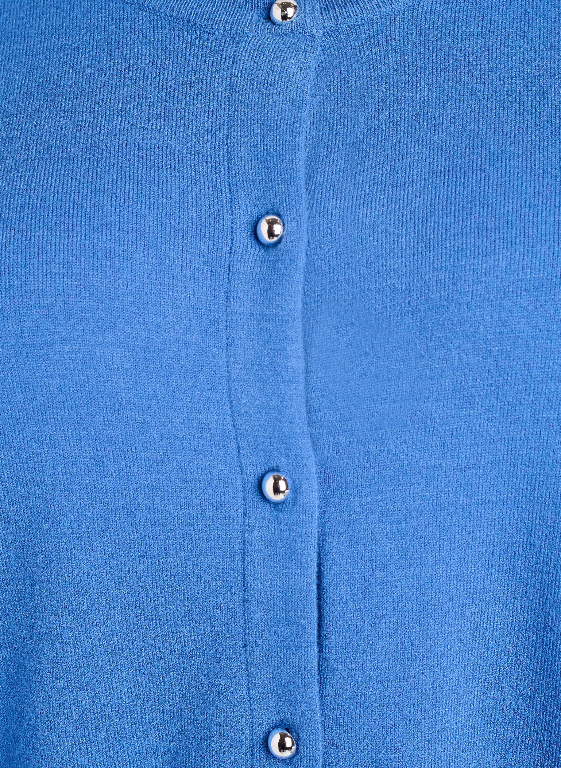 Zizzi Cardigan &agrave; boutons ronds, Bleu, Packshot image number 2