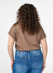 T-shirt &agrave; manches courtes en coton m&eacute;lang&eacute;, Marron, Model image number 2