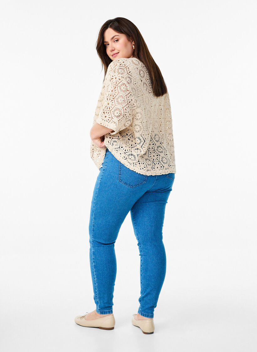 Jeggings extensibles avec une taille haute, Bleu Clair, Model image number 1
