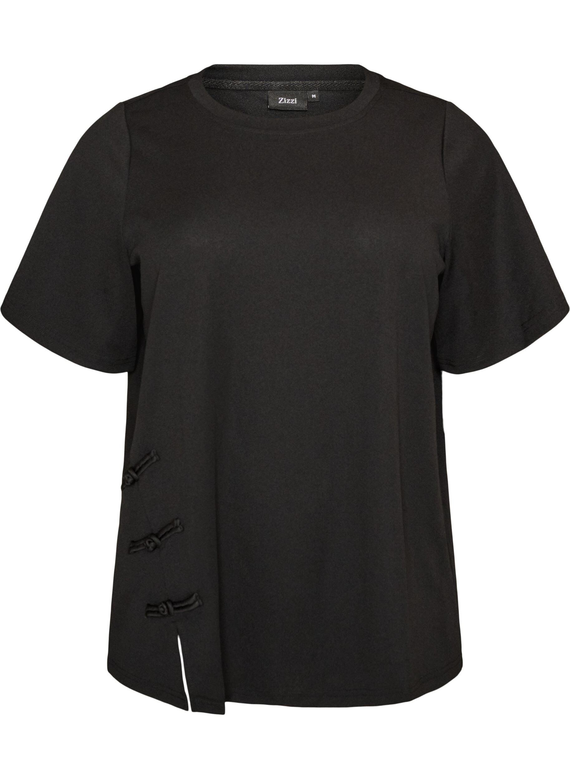 T-shirt avec fentes et fermetures par n&oelig;uds d&eacute;coratifs