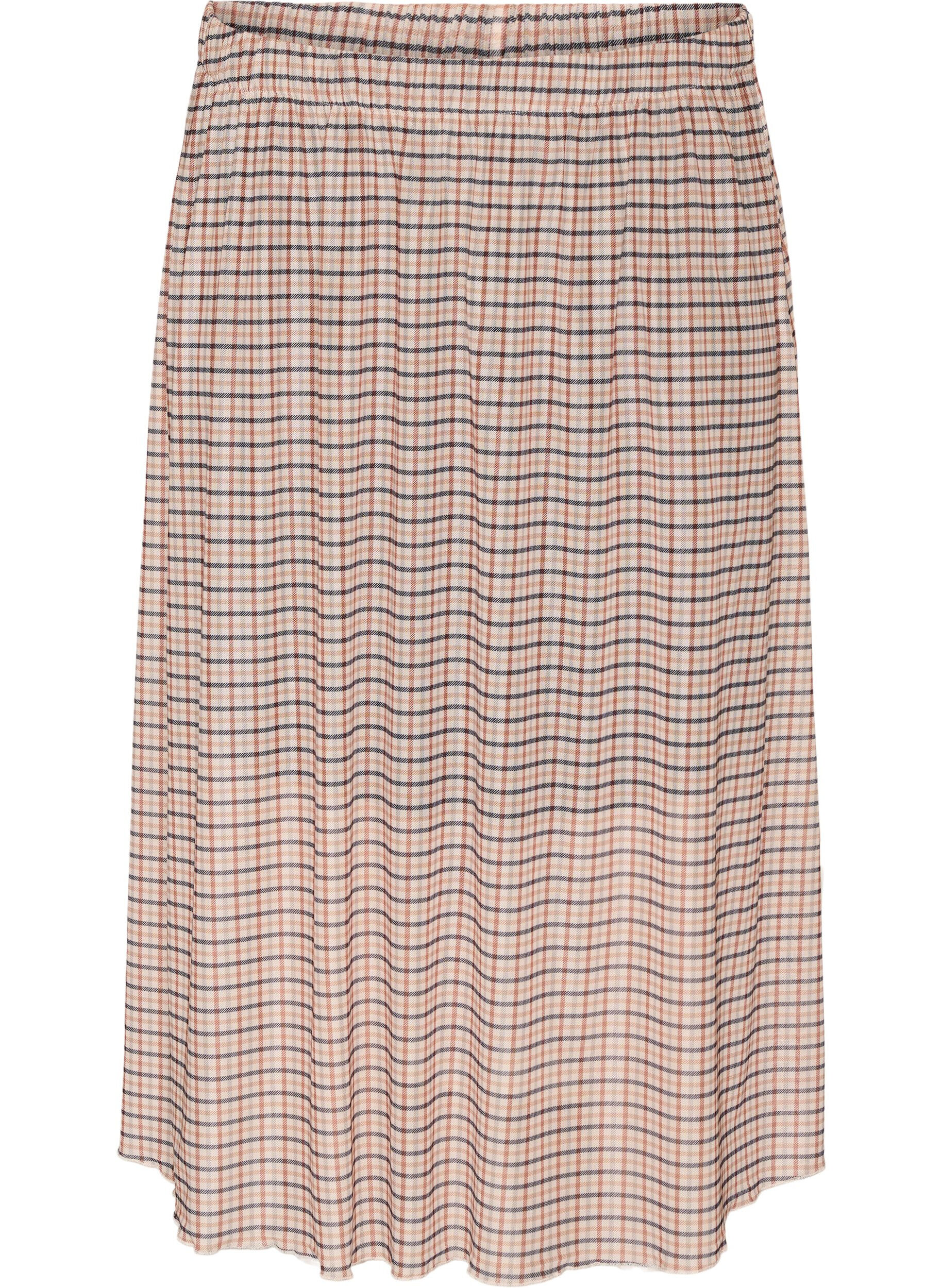 Jupe midi en maille &agrave; carreaux