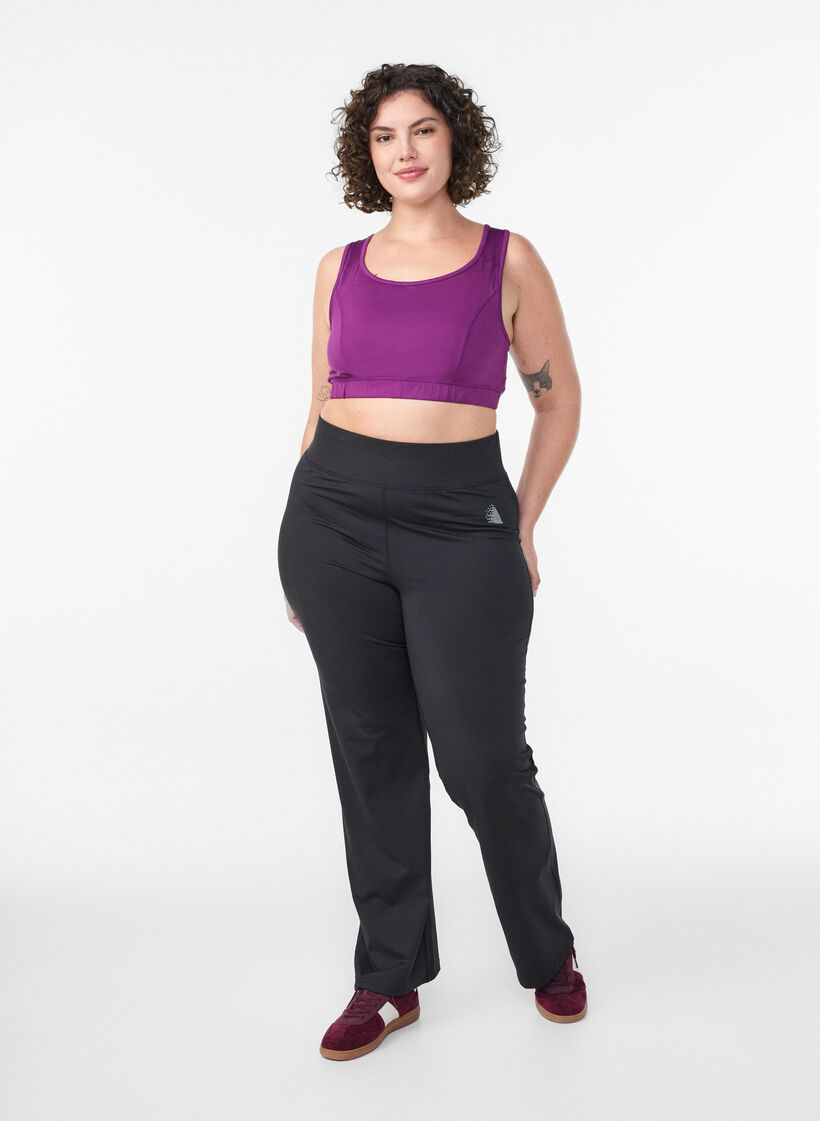 Brassière de sport avec dos nageur, Violet, Model image number 1