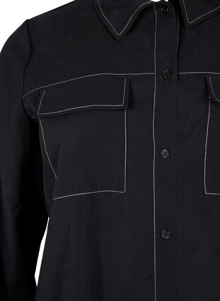 Chemise avec coutures contrastées, Black, Packshot image number 2