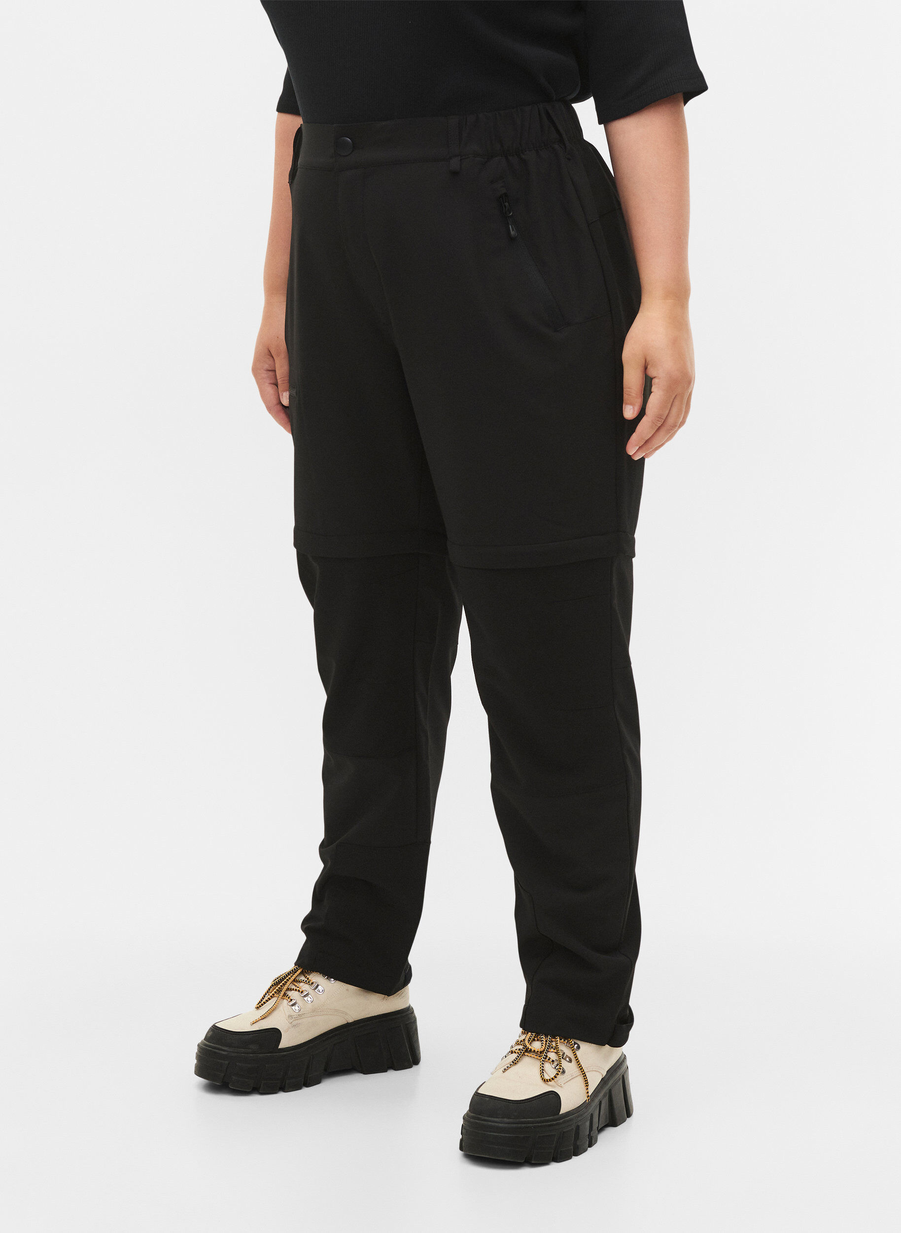 Zizzi Pantalons de randonn&eacute;e 2-en-1, Black, Model image number 2