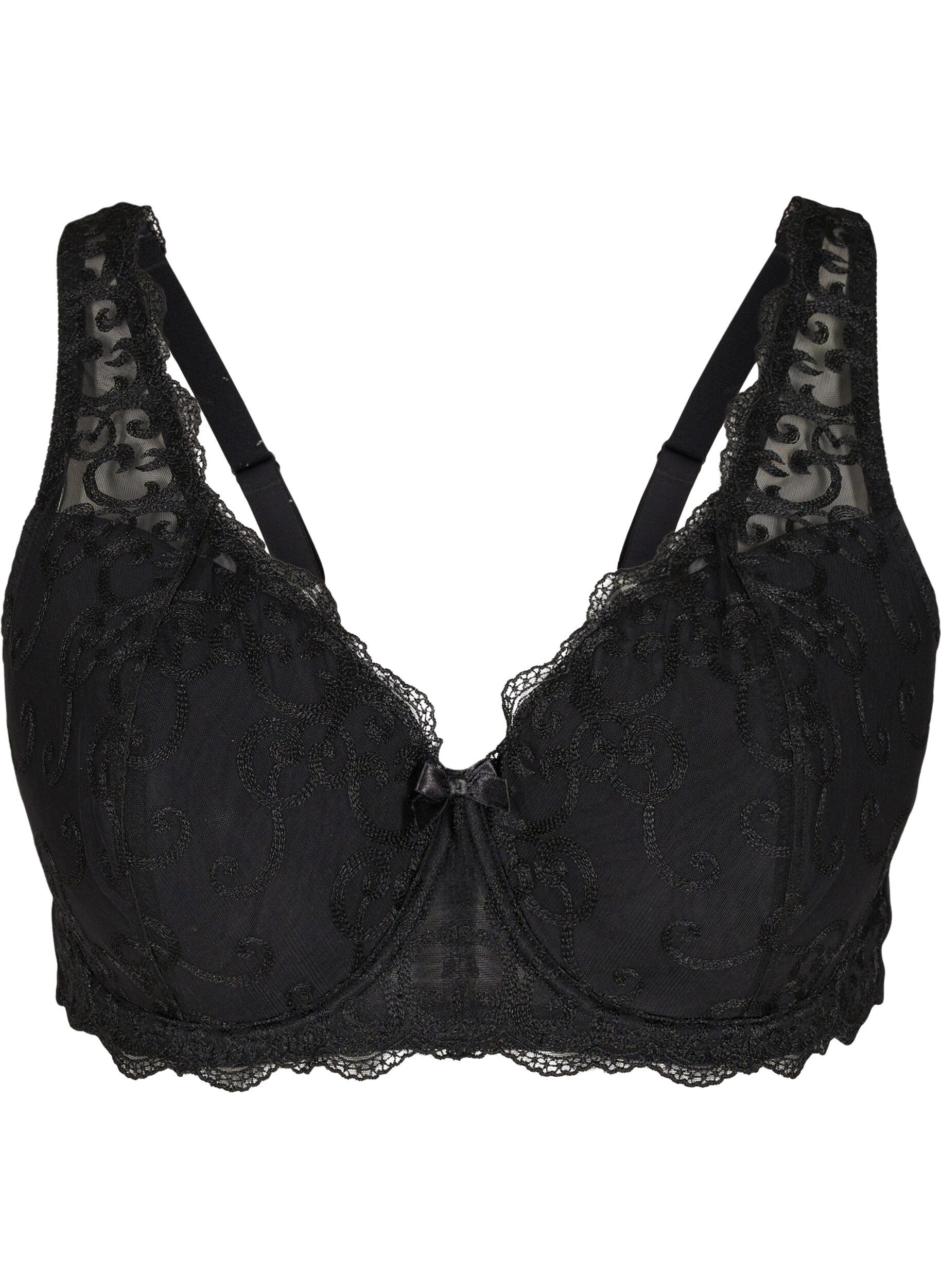 Zizzi Soutien-gorge rembourr&eacute; &agrave; armatures avec dentelle, Black, Packshot image number 0