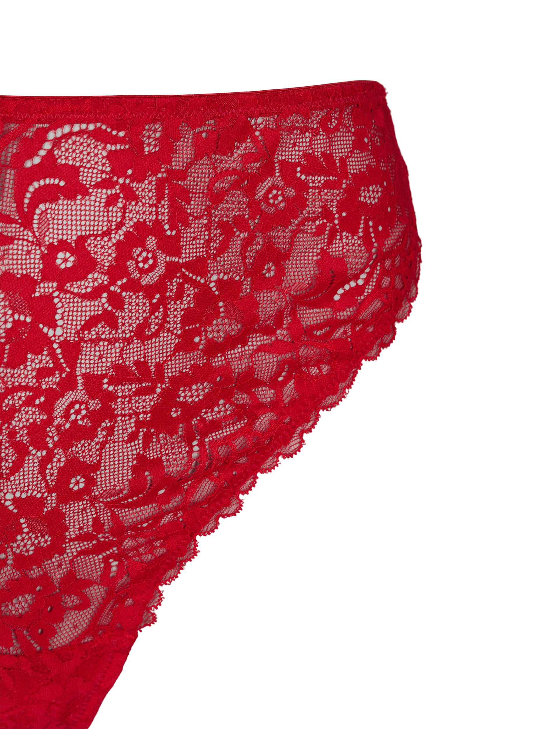 Zizzi String en dentelle avec taille r&eacute;guli&egrave;re, Red Ass., Packshot image number 2