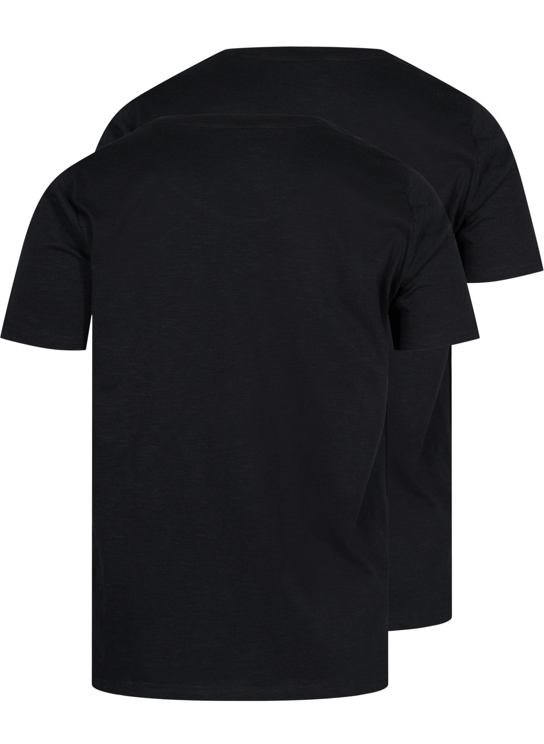 Zizzi Lot de 2 T-shirt basiques en coton, Black/Black, Packshot image number 1