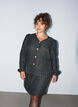 Veste boucl&eacute;e avec sequins et boutons d&eacute;coratifs, Noir, Model image number 0