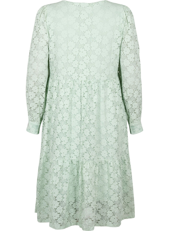 Robes en dentelle avec manches longues, Pastel Green , Packshot image number 1