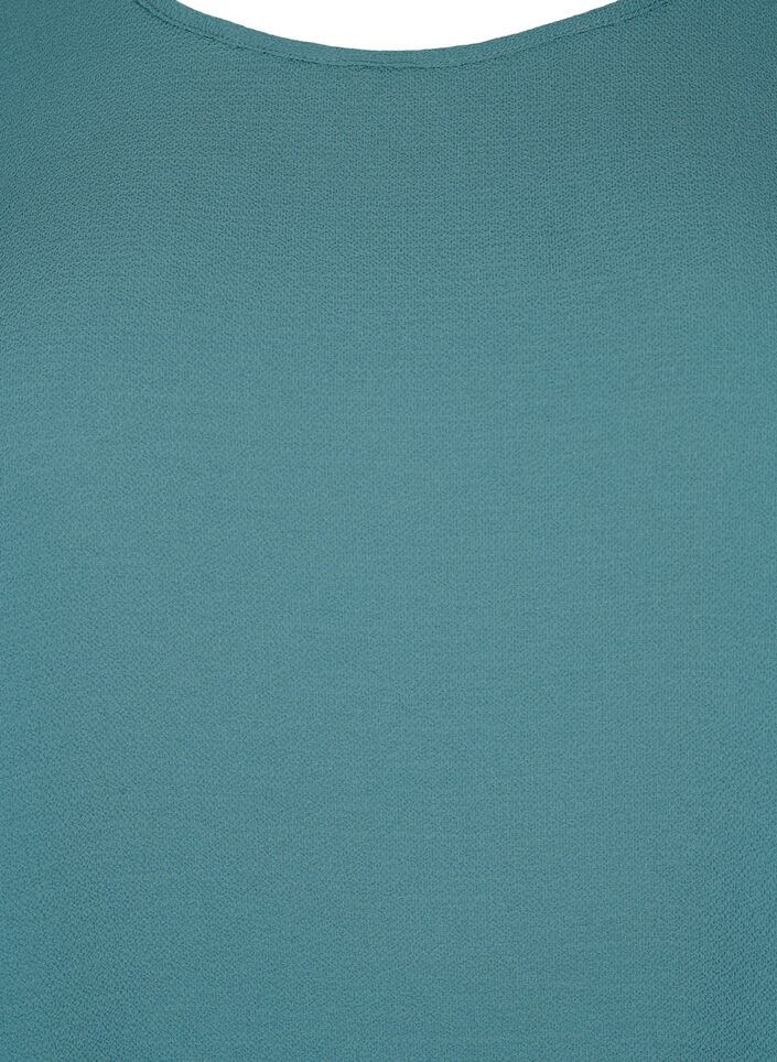 Blouse &agrave; manches courtes et encolure ronde, Vert fonc&eacute;, Packshot image number 2